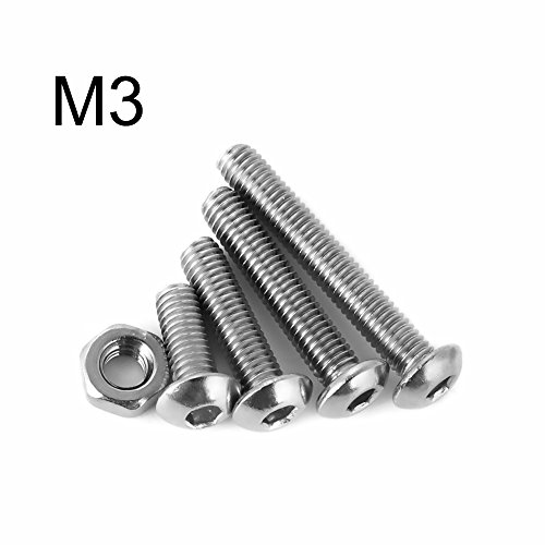 M3 M4 M5 Socket Head Screws, 500PCS Stainless Steel Button Head Hex Socket Head Cap Screws Assortment Kit Bolts and Nuts Kit By Beauty Star