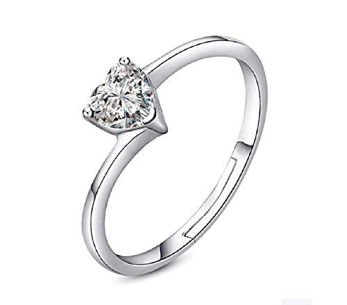 Buy Uc Jewellery Platinum Plated Adjustable Proposal Ring For Girl And Women Heart Ring For Gift To Her At Amazon In