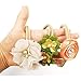 Jiaqee Baby Girl Headband Set - 6 Pcs Crystal Pearls Flower Soft Elastic Nylon HairBand Hair Ties For Toddler Gift