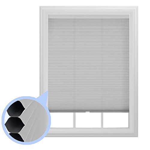 Set of 2- 9/16 in. Trimmable Cordless Cellular Room Darkening Window Shade, 36-Inches by 64-Inches
