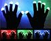 hndtek Deluxe Large Size LED Black 6 Light Flashing Modes Gloves, for Clubbing, Rave, Birthday, Electronic Dance, Disco, and Dubstep Party, Unisex Gloves,(1,Black)