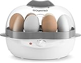 Gourmia GEC175 Electric Egg Cooker - Soft, Medium or Hard Boil - Poacher & Steamer Trays - 6 Egg Capacity - Steaming Shelf for Bread and Vegetables - Create Unique Recipes - 400W - Free E-Recipe Book