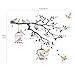 DECOWALL DW-1510 Birds on Tree Branch with Bird Cages Kids Wall Stickers Wall Decals Peel and Stick Removable Wall Stickers for Kids Nursery Bedroom Living Room (Grey) d?cor