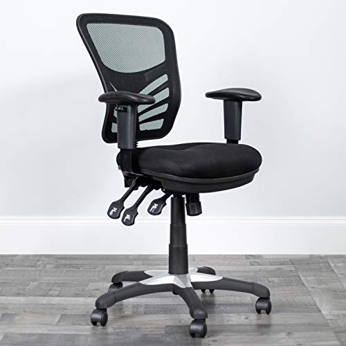 Flash-Furniture-Mid-Back-Black-Mesh-Multifunction-Executive-Swivel-Ergonomic-Office-Chair-with-Adjustable-Arms-BIFMA-Certified