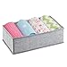 mDesign Soft Fabric Dresser Drawer and Closet Storage Organizer Set for Child/Kids Room, Nursery, Playroom - 2 Pieces, 5 Compartments - Textured Print - Gray