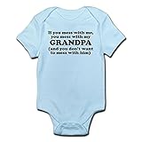 CafePress Mess With My Grandpa Body Suit - Cute Infant Bodysuit Baby Romper