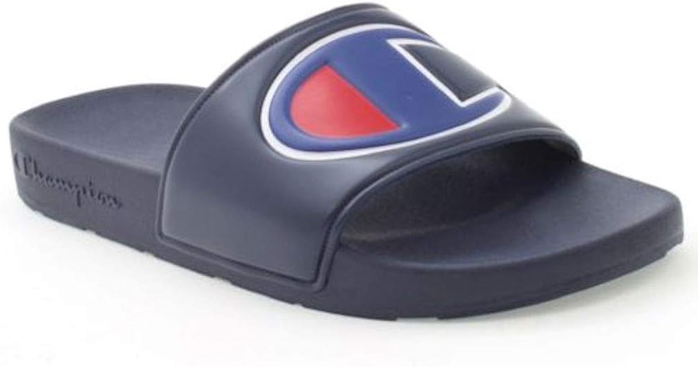 champion slides navy blue