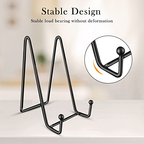 Plate Stands for Display Plate Holder 6 Inch 3 Pack Easel Display Stands Book Stand Metal Display Holders for Collectibles Frame Pictures Decorative Plaque Photo Platter Artworks Tablets, Matte Black