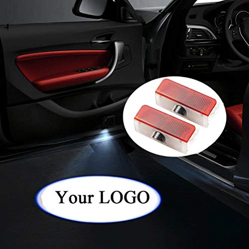 2pcs Wire Car Door Light Symbol Identification Lights for Benz GLK, Accept Custom Logo, Ground Led Logo Welcome Courtesy Step Projector Light Ghost Shdow Light