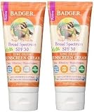 Badger Kids Sunscreen Cream SPF 30, 2.9 oz, 2 Pack
