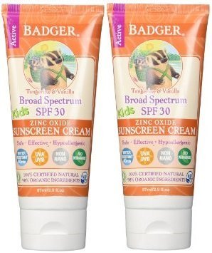 Badger Kids Sunscreen Cream SPF 30, 2.9 oz, 2 Pack