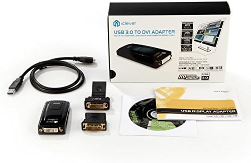 USB adaptador de vídeo, iClever USB 3.0 A DVI/VGA/HDMI adaptador ...