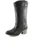 Women's DailyShoes Embroidered Legend Western Cowboy Knee High Boot, Black Pu, 8 B(M) US