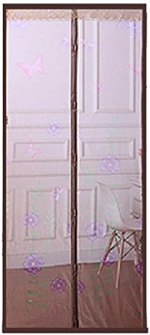 Hands-free Magic Mesh Magnetic Screen Door Curtain (35.43"*82.67"(90*210cm), Coffee color)