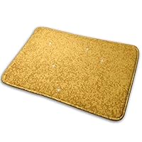 HUNANing Bathroom Rug Mat (30 X 18 Inch),Extra Soft and Absorbent Rugs, Diamond_Bling_Gold_Flat_Print Machine Wash/Dry,Floor Mats for Tub, Shower and Bath Room