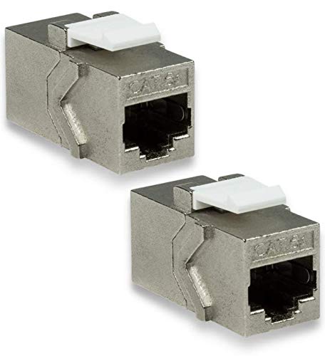 odedo 2x Keystone CAT 6A RJ 45 LAN Coupling Network Connector 2x RJ45 Socket STP 14.6 mm