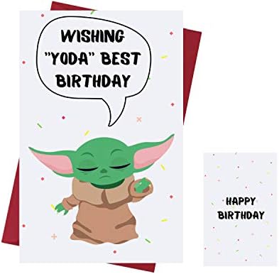 Carte D Anniversaire Amusante Pour Bebe Yoda Carte D Anniversaire Pour Bebe Yoda Carte D Anniversaire De Star Wars Carte D Anniversaire Star Wars Avec Enveloppe Amazon Ca Fournitures Pour Le Bureau