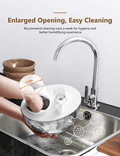 Homasy Victsing Upgraded, 2.2L Cool Mist Ultrasonic Large Bedroom, Baby, Home Premium Air Humidifying Vaporizer for Whisper-Quiet, Auto Shut-Off- Lasts Up to 24 Hours, Grey - Thumbnail 3