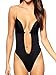 LAZAWG Women's Full Body Shaper Thong Convertible Seamless U Plunge Body Suit.,Black,Size Large / 36