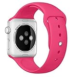 Apple Watch Band, Perman Sports Comfort Smooth Silicone Smart Watch Replacement Bracelet Strap Band Watchband for Apple Watch 38mm Hot Pink