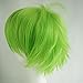 S-noilite Women Men Male Cosplay Hair Wig Short Straight Fluffy Spiky Anime Party Costume Full Wigs Green