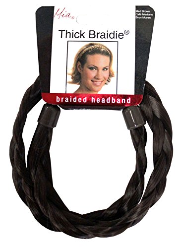 Mia Beauty Thick Braidie Head Band, Medium Brown, 0.05 Ounce