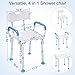 Shower Chair with Back and Arms Supports Upto 300 lbs by Health Line Massage Products, Adjustable Bath Bench Stool for Seniors Elderly Disabled Handicap and Injured