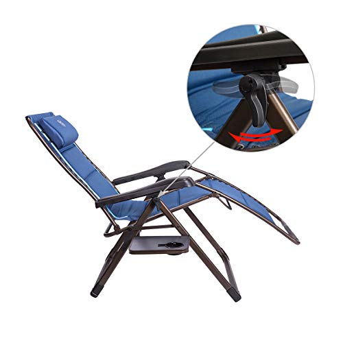 Timber Ridge Zero Gravity Patio Locking Lounge Chair Oversize XL Padded Adjustable Recliner with