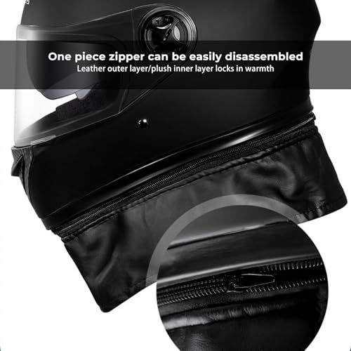 Beauenty Full Face Motorcycle Helmet,Helmets for Adults Motorcycle, for Men & Women with Tinted and Clear, with Removable Winter Neck Scarf, Motorbike Racing Street Bike Helmets