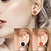 Longbeauty 15Pairs Mixed Stone Saddle Ear Plugs Stretcher Expander Tunnels Ear Gauges Piercing Jewelry 12MM