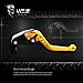 MZS Short Brake Clutch Levers Compatible with GSXR600 2006-2010| GSXR750 2006-2010| GSXR1000 2005-2006 Gold