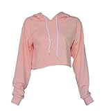 WILLTOO Women Hoodie Sweatshirt Sweater Crop Sports Pullover Tops (S, Pink)