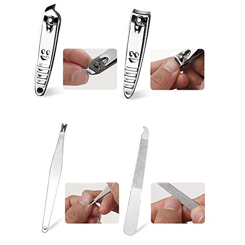 Jeeke 8 Pcs Blackhead Remover Pimple Comedone Extractor Tool Stainless Blackhead Acne Pimple Stainless Steel Nail Clippers (Gray, 1 x 8 Pcs)