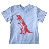 Happy Family T Rex Dinosaur Light Blue Baby Boy T Shirt (18 Months)