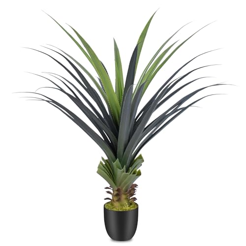 Keeplush Artificial Agave Plants with Spikes 4 Feet Artificial Plants Outdoor UV Resistant Small Artificial Indoor Plants 115cm Perfect for