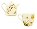 Gracie China Butterfly 3-Piece Porcelain Tea For One Set, 9-Ounce Teapot Stacked