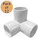 SELLERS360 3Way 1/2 in PVC Fittings Corner Cross Elbow 45 90 Degree for Greenhouse Shed Pipe, Tent Connection Tee, Furniture Build Grade SCH40 [Pack of 12]