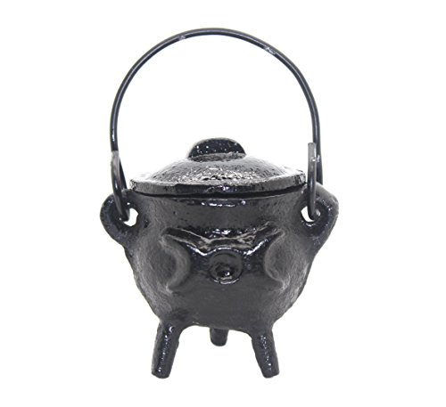 Govinda - Small Triple Moon Cast Iron Cauldron - 3 Inch Tall