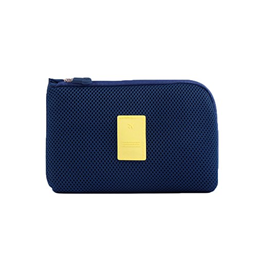 Zhenxinmei Multi-Function Digital Storage Bag Travel Receive Bag Smartphone Pouch Coins Money Purse Shockproof Cosmetic Bag Makeup Bags Handbags Charger Headset Data Cable Case (Navy Blue)