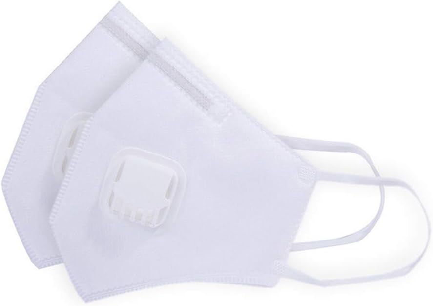 Skxinn 2Pcs Disposable Dust Mask N95, Face Mouth Masks with Filter/Respirator Antibacterial Protection Fold Flat Kids Adult Dust Masks PM2.5 Anti-dust Mask Exhaust Gas Germs Smoke (White)