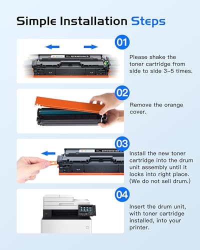 GPC IMAGE 207X with Chip MFP M283fdw Toner Compatible with HP 207X 207A Multipack for HP Color LaserJet Pro MFP M283fdw Toner Black M282nw M255dw M283fdn W2210A W2210X W2211X W2212X W2213X (4 )