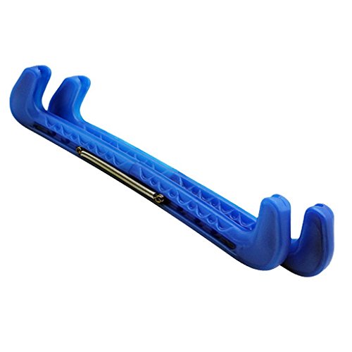 Ice Skate Guards Plastic Ice Skate Walking Blade Guards Protector Covers Adjustable (Blue)