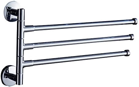 AUSWIND Contemporary Silver Chrome Finished Towel Rack 3 Arms Wall Mounted Bathroom Accessories KL1 (14.13'' 3 arms)
