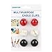 Shintop Cable Clips, Desk Cable Drop, Desk Wire Clips for All Your Computer, Electrical, Charging or Mouse Cord Red/Black/White (Colorful ,6pcs)