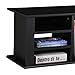 Topeakmart 48'' Wall Mounted Hanging Desk Hutch Floating Media Storage Cabinet Bookshelves w/7 Storage Compartments (Black)