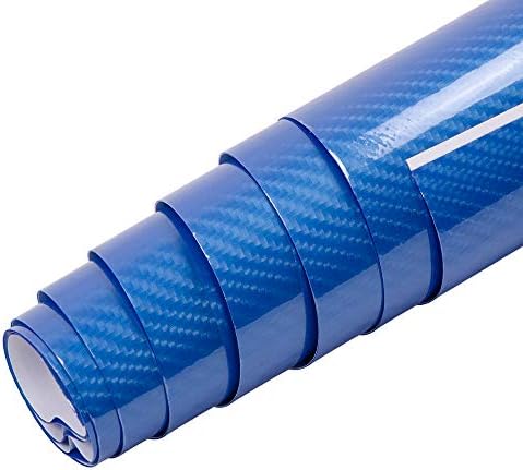 Sundeck 5d 祝日 カーボンシート カーラッピングフィル 152cm 50cm 伸縮素材カッティングシート エア抜き溝仕様 ブルー