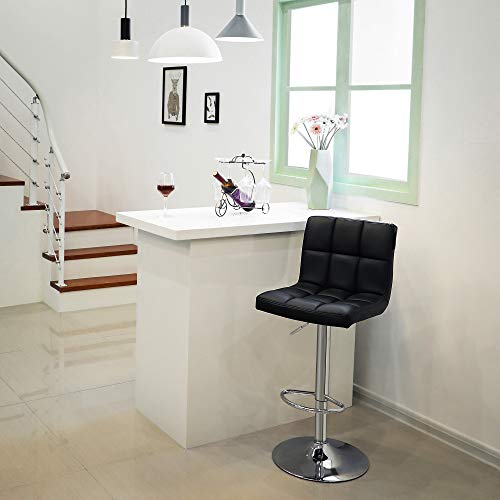 SONGMICS Barhocker 2er Set, höhenverstellbare Barstühle mit PU-Bezug, 360° Drehstuhl, Küchenstühle mit Rückenlehne und… – Bild 3