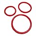 Ultimate54 Adjustable Leather Cock Ring 8.5 inch 3 snaps & 3 Red Silicone Male Erection Enhancement Rings