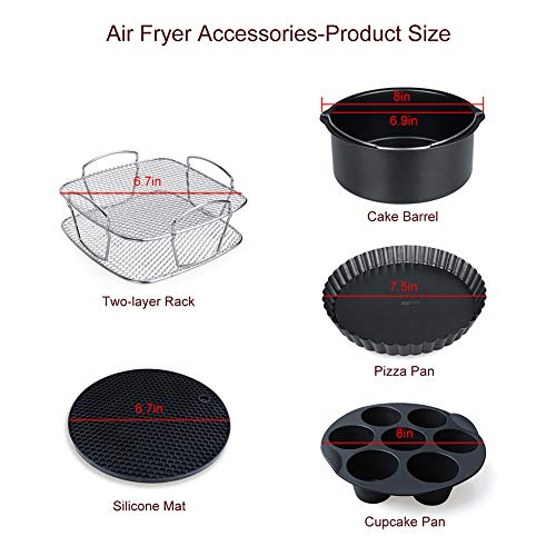 XL Air Fryer Accessories XL for Gowise Philips Cozyna, Set of 5, Fit for All 4.5QT, 5.3QT-5.8QT Airfryer