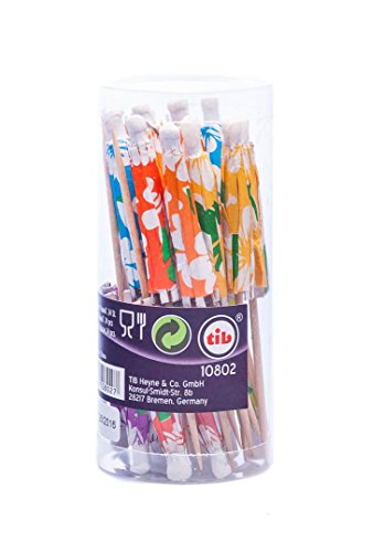 tib 10802 Hawaii Eis-/Papierschirme Set mit 24 Stück pro PVC-Box, mehrfarbig, Einheitsgröße – Bild 4